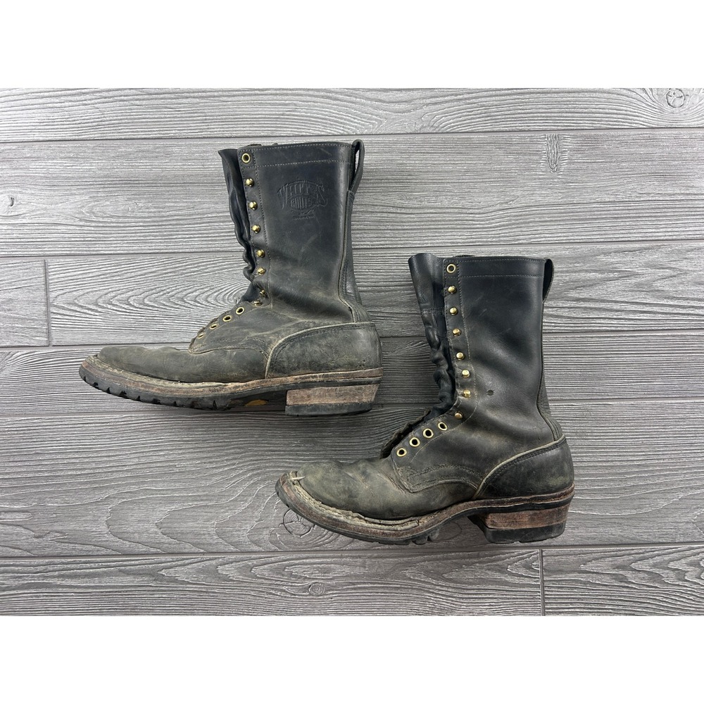 Whites Boots Smokejumper Black Leather Wildland Fire Work Boots Vibram Sole